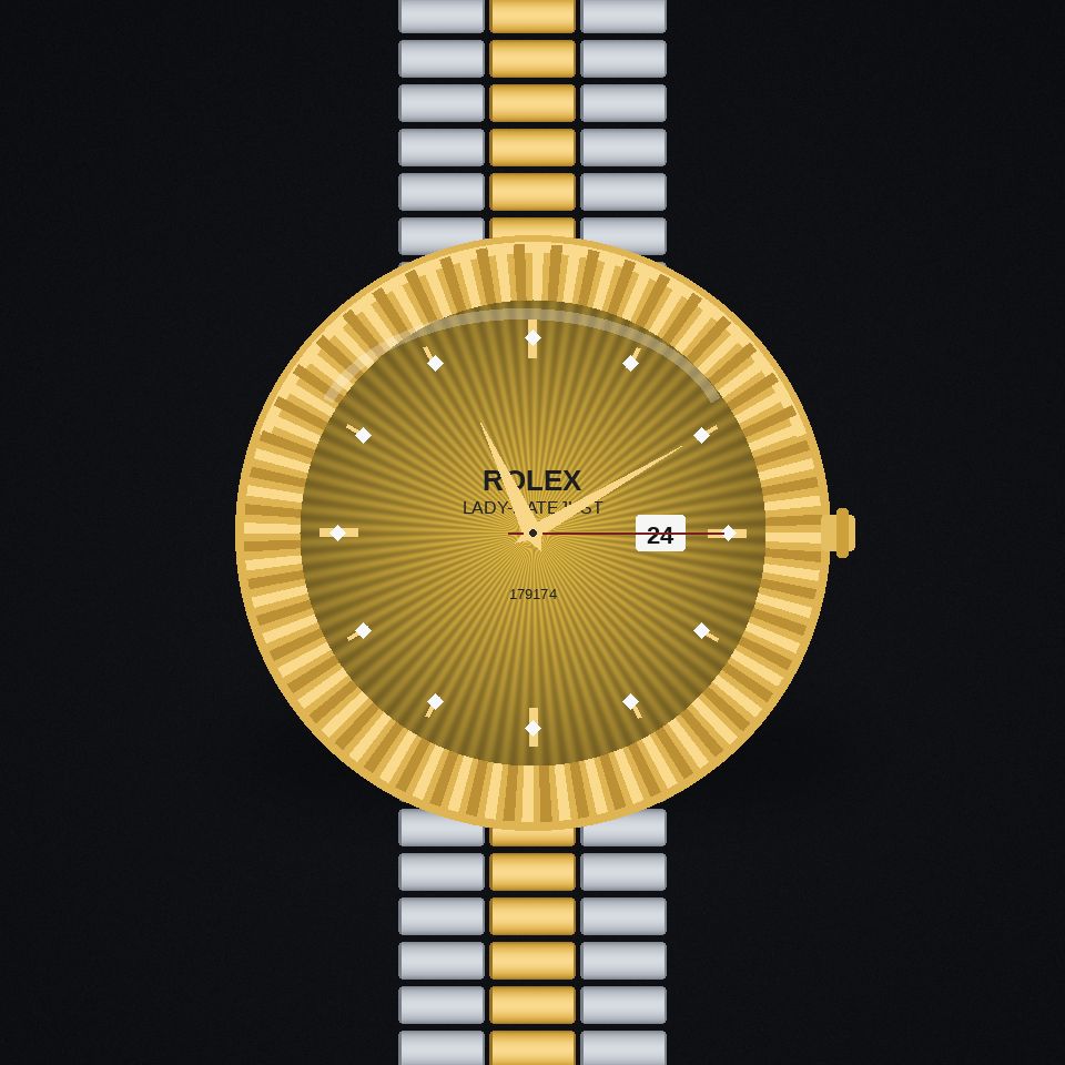 Lady-Datejust, steel and yellow gold, diamond bezel