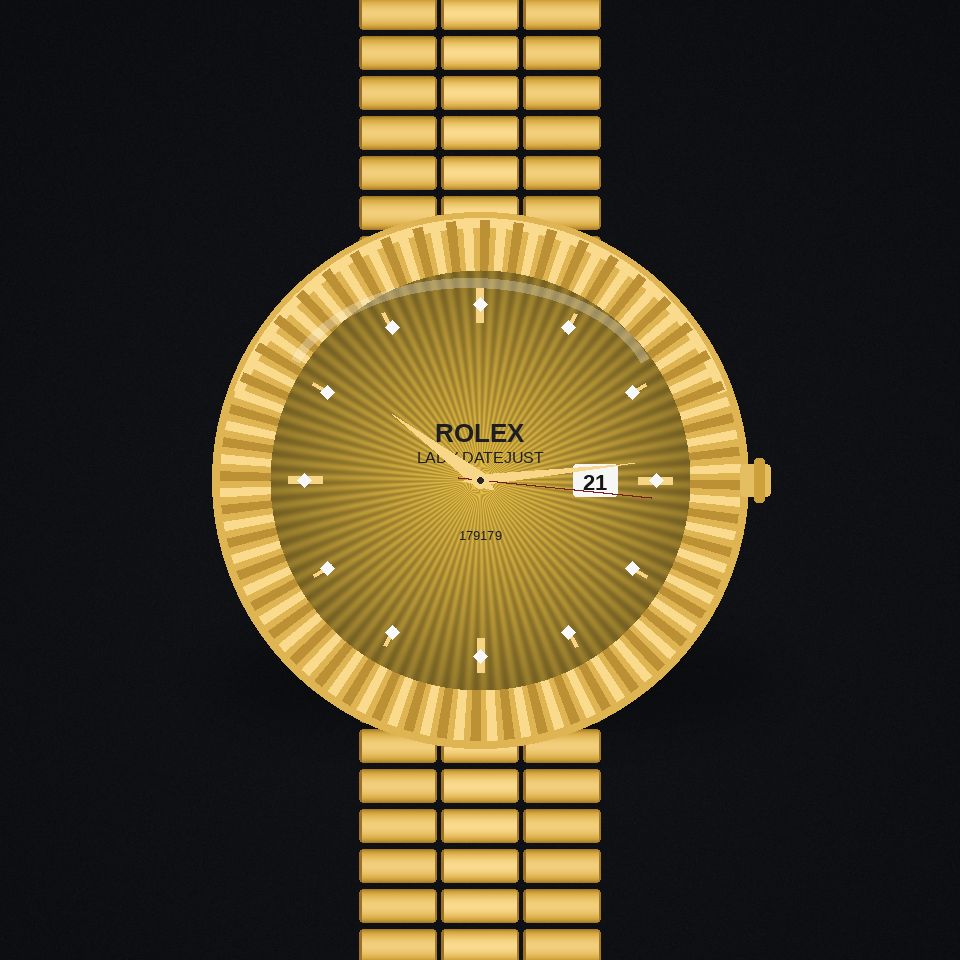 Lady-Datejust, yellow gold, diamond bezel